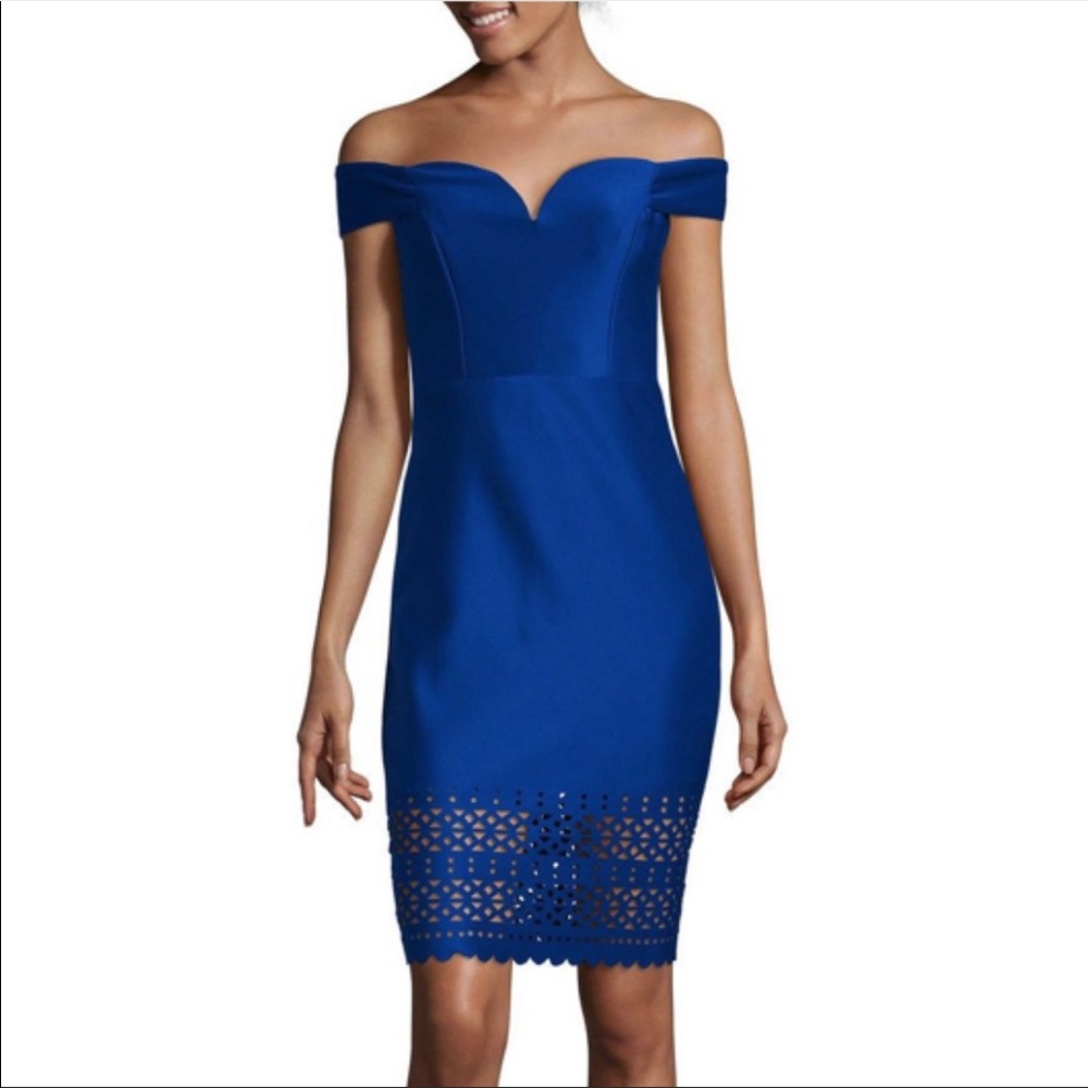 NWT BISOU BISOU ELEGANT/SEXY BLUE MIDI DRESS